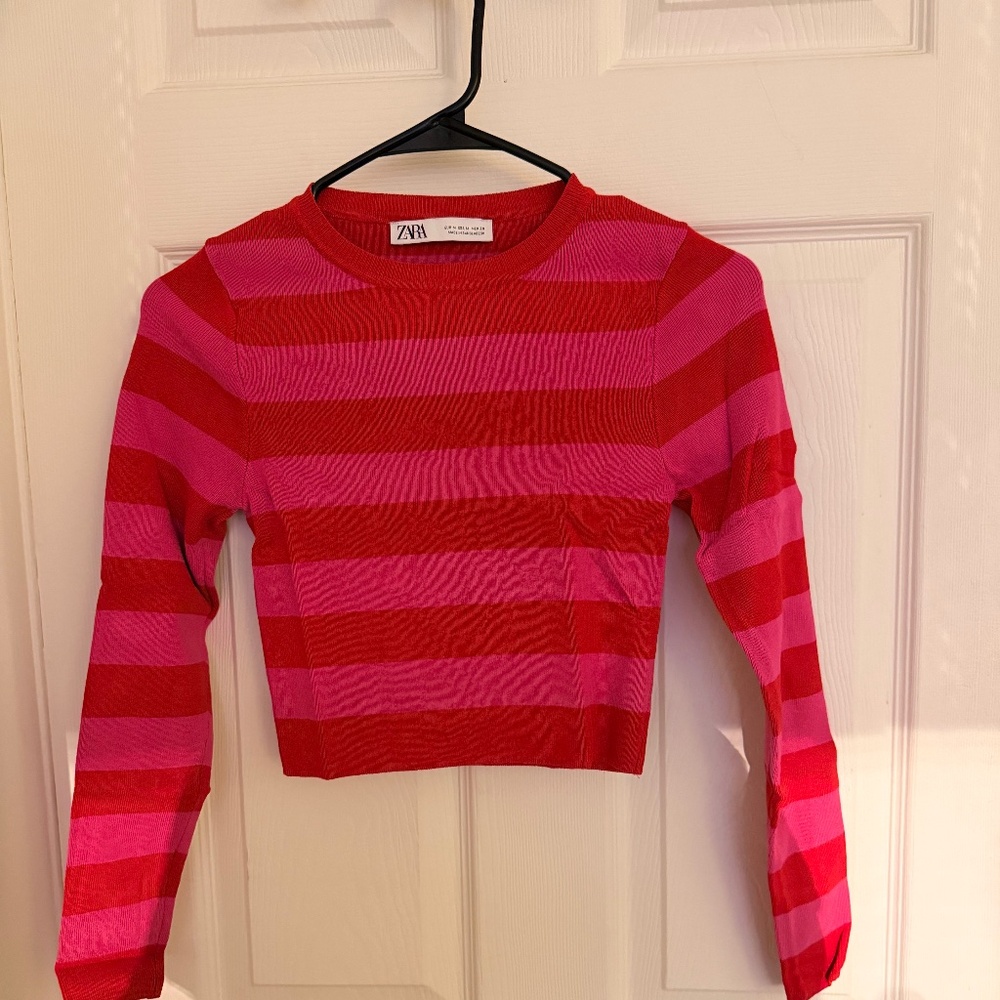 Zara Striped Cropped Sweater
